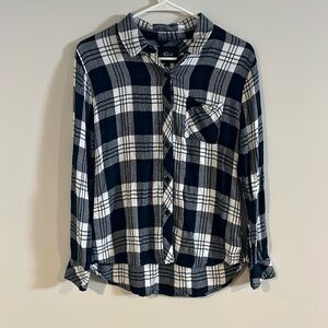 Rails Black and White Plaid Button Down Shirt